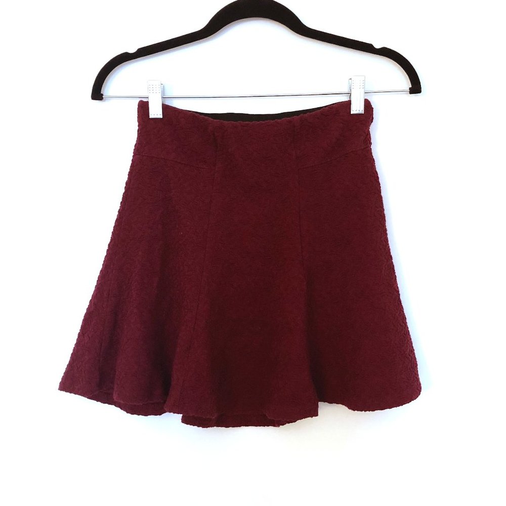 H&M Divided Wine Red Skater Skirt Size XS